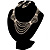 Bridal Diamante Wavy Style Bib Necklace & Drop Earrings Set (Silver Tone) - view 14