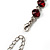 Luxury Ruby Red Coloured Swarovski Floral Necklace & Earrings Set (Silver Tone) - view 6