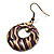 Violet Open-Cut Disk Enamel Organza Cord Necklace & Drop Earrings Set - view 9
