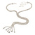 Stunning Party Long Tassel Crystal Necklace & Drop Earrings Set In Silver Plating - 20cm Front Drop - view 12