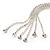 Stunning Party Long Tassel Crystal Necklace & Drop Earrings Set In Silver Plating - 20cm Front Drop - view 13