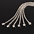 Stunning Party Long Tassel Crystal Necklace & Drop Earrings Set In Silver Plating - 20cm Front Drop - view 5