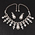 Vintage AB/Clear Crystal Droplet Necklace & Earrings Set In Rhodium Plated Metal - view 14