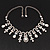Vintage AB/Clear Crystal Droplet Necklace & Earrings Set In Rhodium Plated Metal - view 17