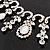 Vintage AB/Clear Crystal Droplet Necklace & Earrings Set In Rhodium Plated Metal - view 4