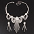Bridal Swarovski Crystal Flower Tassel Necklace & Earrings Set In Rhodium Plated Metal - view 3
