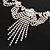 Bridal Swarovski Crystal Flower Tassel Necklace & Earrings Set In Rhodium Plated Metal - view 12