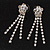 Bridal Swarovski Crystal Flower Tassel Necklace & Earrings Set In Rhodium Plated Metal - view 8