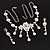Bridal Swarovski AB/Clear Crystal Floral Necklace & Earrings Set In Rhodium Plated Metal - view 12