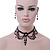 Black Gothic Costume Choker Necklace And Earring Set - view 4
