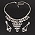 Bridal Swarovski Crystal Bib Necklace And Drop Earring Set In Rhodium Plated Metal - view 13