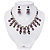 Vintage AB/Purple Crystal Droplet Necklace & Earrings Set In Rhodium Plated Metal - view 5