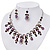 Vintage AB/Purple Crystal Droplet Necklace & Earrings Set In Rhodium Plated Metal - view 8
