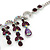 Vintage AB/Purple Crystal Droplet Necklace & Earrings Set In Rhodium Plated Metal - view 9