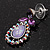 Vintage AB/Purple/Lavender Crystal Droplet Necklace & Earrings Set In Rhodium Plated Metal - view 14