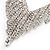Bridal Clear Swarovski Crystal Bib Necklace & Drop Earrings Set In Silver Plating - view 7