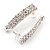 Bridal Clear Swarovski Crystal Bib Necklace & Drop Earrings Set In Silver Plating - view 11