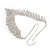Bridal Clear Swarovski Crystal Bib Necklace & Drop Earrings Set In Silver Plating - view 8