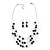 Lilac Crystal Floating Bead Necklace & Drop Earring Set - 52cm Length - view 6