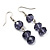 Lilac Crystal Floating Bead Necklace & Drop Earring Set - 52cm Length - view 5