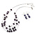 Lilac Crystal Floating Bead Necklace & Drop Earring Set - 52cm Length - view 3