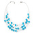 Azure Crystal Floating Bead Necklace & Drop Earring Set - 52cm Length - view 5