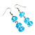 Azure Crystal Floating Bead Necklace & Drop Earring Set - 52cm Length - view 4