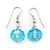 Turquoise Stone And Crystal Floating Bead Necklace & Drop Earring Set - 50cm Length (5cm extension) - view 4