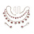 Bridal Pink/Clear Diamante Layered Floral Necklace & Earrings Set In Silver Plating - view 10