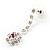Bridal Pink/Clear Diamante Layered Floral Necklace & Earrings Set In Silver Plating - view 12