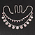 Bridal Pink/Clear Diamante Layered Floral Necklace & Earrings Set In Silver Plating - view 14