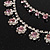 Bridal Pink/Clear Diamante Layered Floral Necklace & Earrings Set In Silver Plating - view 4