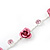 Delicate Y-Shape Pink Rose Necklace & Drop Earring Set - view 4