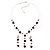 Delicate Y-Shape Light Purple Rose Necklace & Drop Earring Set - view 6