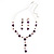 Delicate Y-Shape Light Purple Rose Necklace & Drop Earring Set - view 9