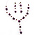 Delicate Y-Shape Light Purple Rose Necklace & Drop Earring Set - view 10