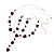 Delicate Y-Shape Light Purple Rose Necklace & Drop Earring Set - view 7