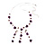 Delicate Y-Shape Light Purple Rose Necklace & Drop Earring Set - view 11