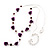 Delicate Y-Shape Light Purple Rose Necklace & Drop Earring Set - view 8