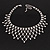 Bridal Clear Diamante Net Style Necklace & Earrings Set In Silver Plating - view 4