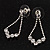 Bridal Clear Diamante Net Style Necklace & Earrings Set In Silver Plating - view 7