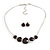 Deep Purple Diamante Wire Necklace And Stud Earring Set (Silver Tone Metal) - 32cm Length (6cm Extender) - view 2