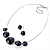 Deep Purple Diamante Wire Necklace And Stud Earring Set (Silver Tone Metal) - 32cm Length (6cm Extender) - view 3