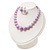 Lilac Acrylic Bead Choker Necklace And Stud Earring Set (Silver Tone) - view 3