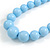 Light Blue Acrylic Bead Choker Necklace And Stud Earring Set (Silver Tone) - view 5