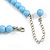 Light Blue Acrylic Bead Choker Necklace And Stud Earring Set (Silver Tone) - view 4