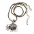 Silver Plated Filigree 'Elephant' Pendant Necklace & Drop Earrings Set - 40cm Length (6cm extender) - view 3
