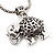 Silver Plated Filigree 'Elephant' Pendant Necklace & Drop Earrings Set - 40cm Length (6cm extender) - view 5