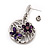'Triple Circle' Floral Pendant Necklace On Cotton Cord & Drop Earrings Set - 36cm Length (6cm extender) - view 4