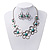 Silver Plated Turquoise Bead Floral Necklace & Drop Earrings Set - 38cm Length (6cm extender) - view 5